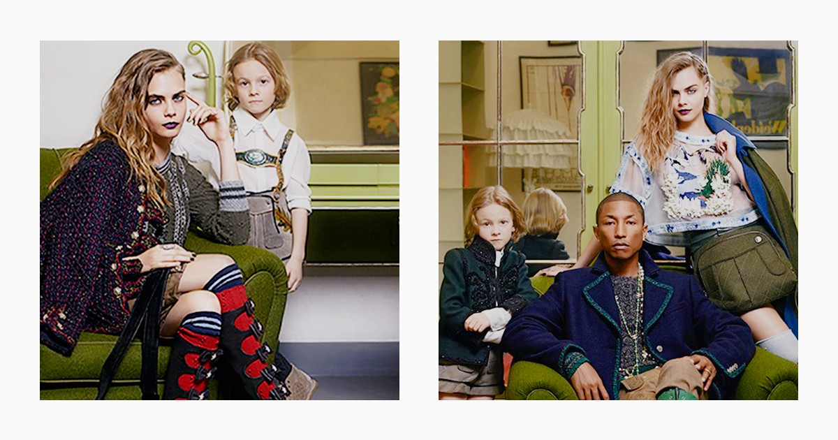 Фаррелл Уильямс и Кара Делевинь снялись в рекламной кампании Chanel