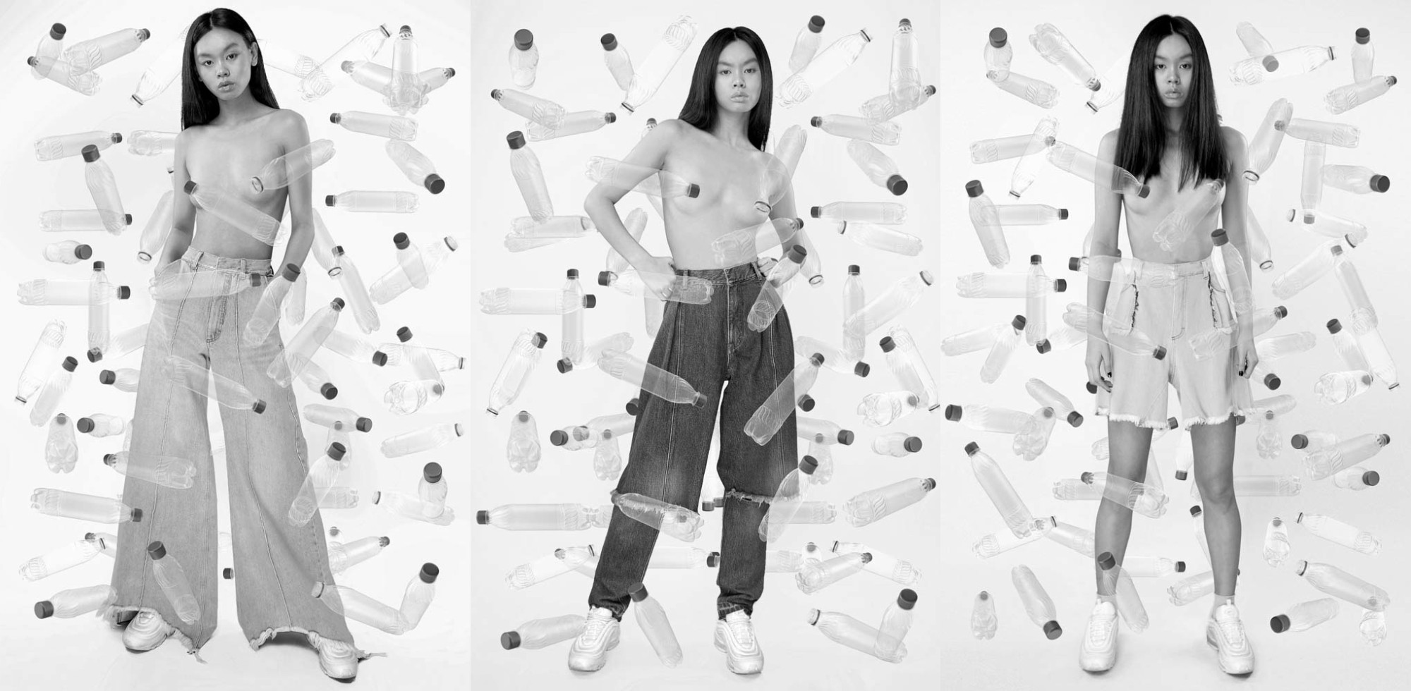 Ksenia Schnaider выпустили джинсы из переработанных пластиковых бутылок