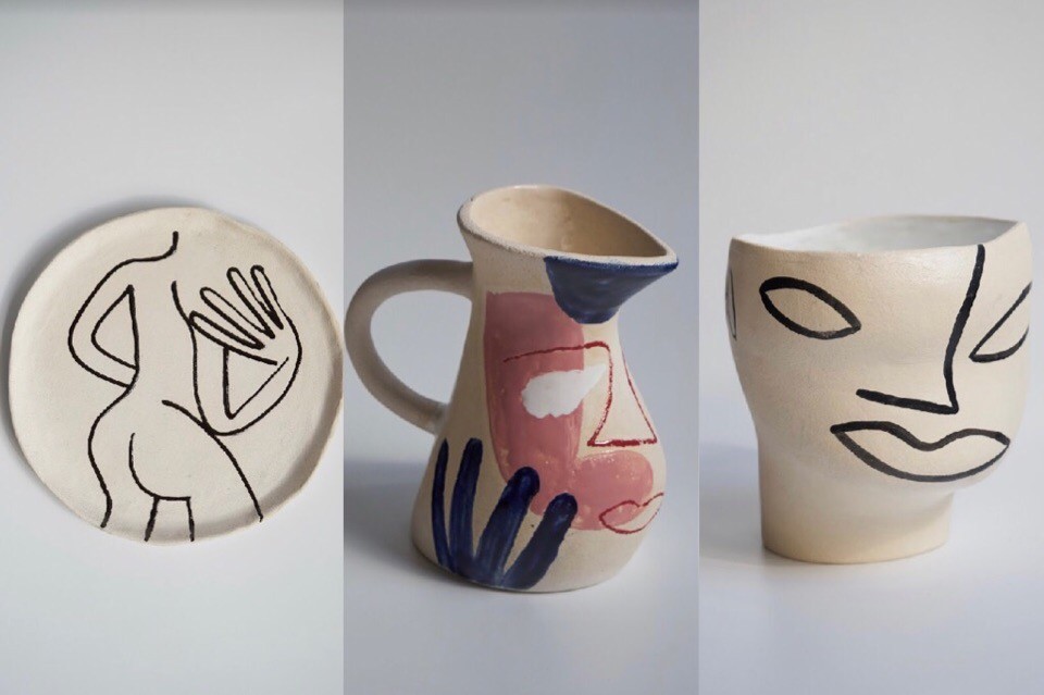 Стилистка Надя Шаповал и художница Маша Рева создали коллекцию керамической посуды