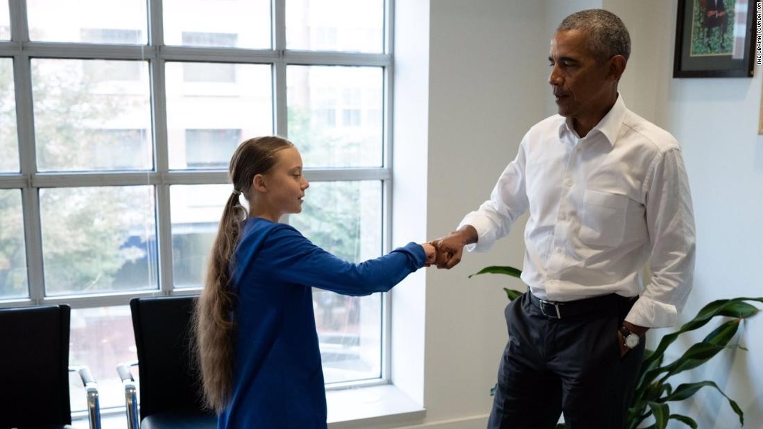16-летняя активистка Грета Тунберг обсудила проблемы экологии с Бараком Обамой