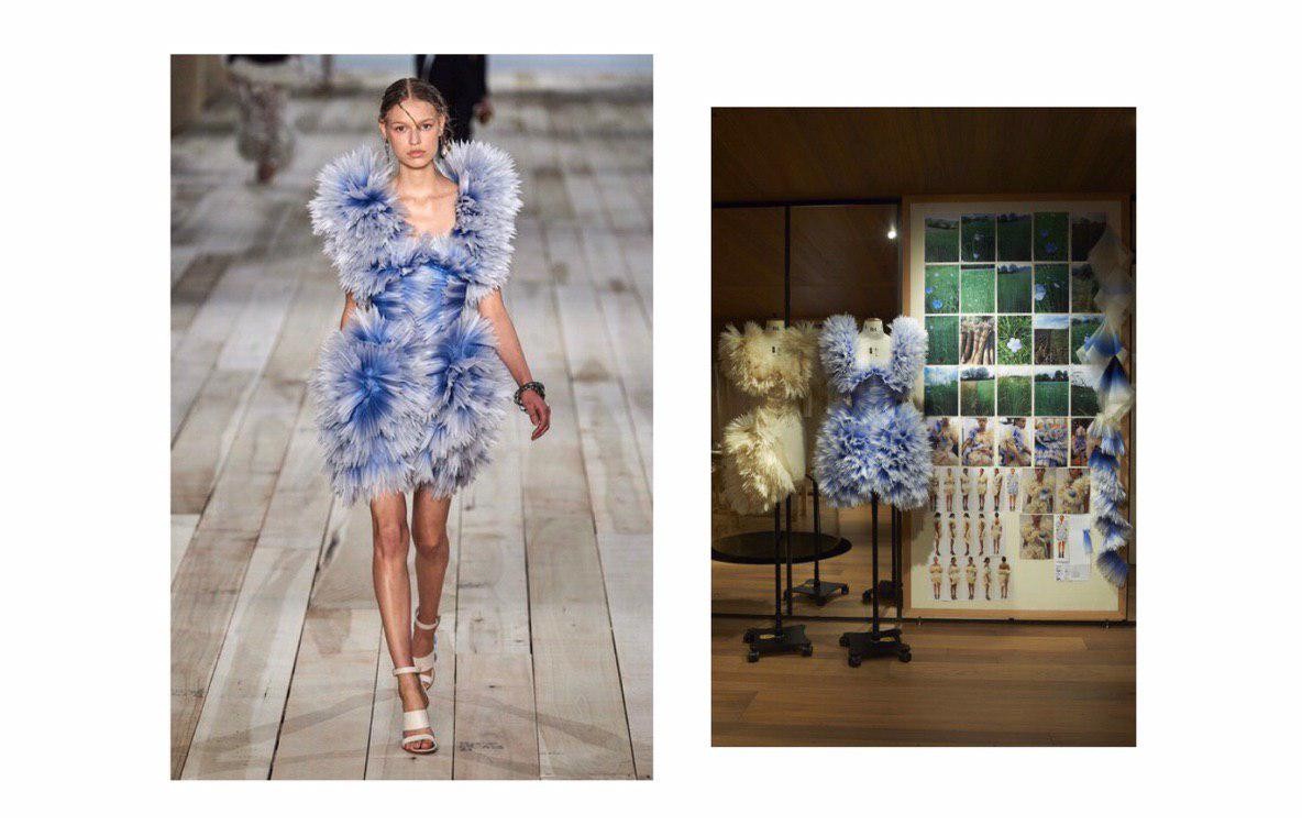 Живые цветы и перья – на новой выставке Alexander McQueen