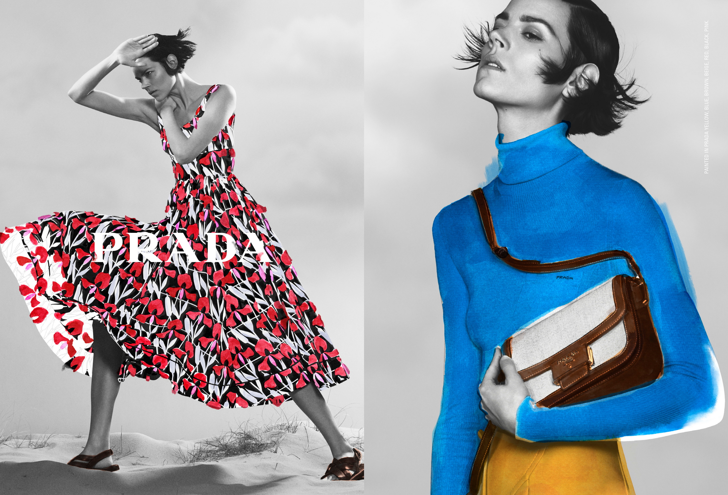Фотографии Дэвида Симса, раскрашенные вручную, — в новой кампании Prada