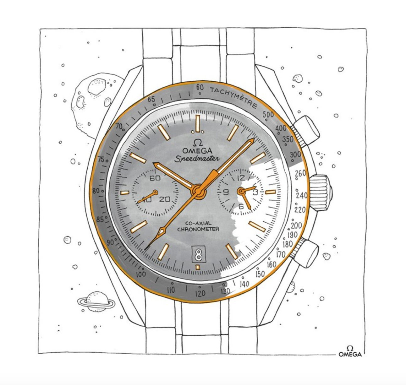 Omega выпустили раскраску с иллюстрациями классических моделей часов