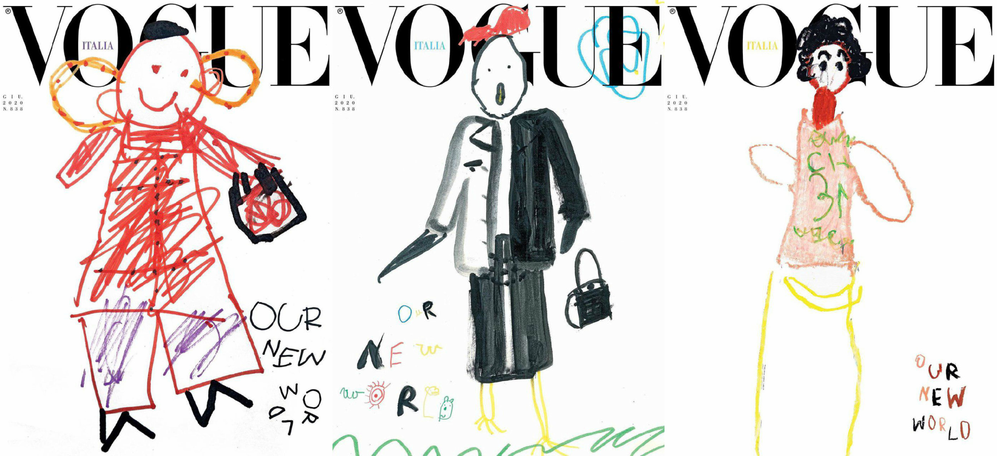 «Наш новый мир» — на обложках итальянского Vogue, которые нарисовали дети