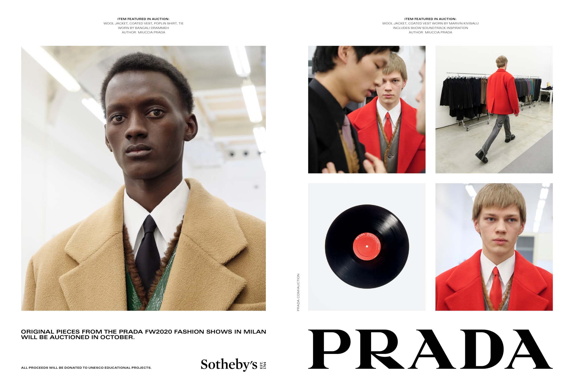 Prada и Sotheby’s проведут благотворительный аукцион. Среди лотов — ткани и приглашения 