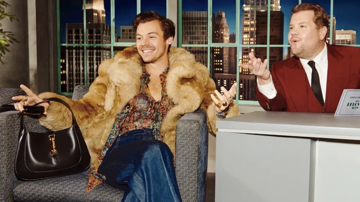 Дайан Китон и Гарри Стайлз на шоу Джеймса Кордена — в новой кампании Gucci