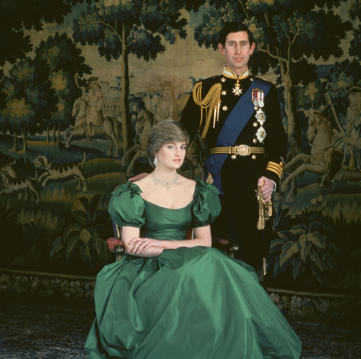 Принцесса Диана и Чарльз, офиициальный портре к помолвке