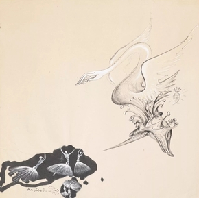 Сальвадор Дали. Эскиз сценографии и костюмов к балету «Вакханалия», 1939