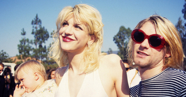 Кортни Лав и Курт Кобейн с дочерью