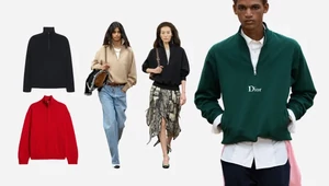 Перемещаемся из постели в офис — в джемпере с молнией до груди. Он сейчас самый модный  