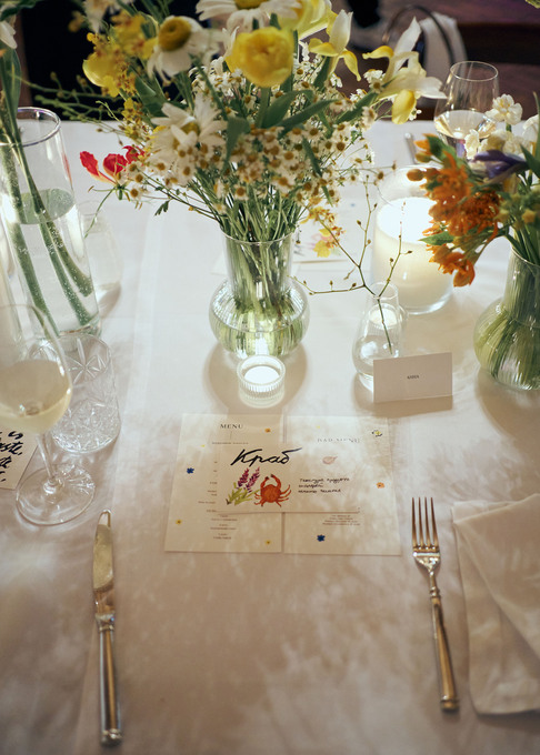 Меню, созданное художницей Варей Чельцовой, Feerique Event & Emotions