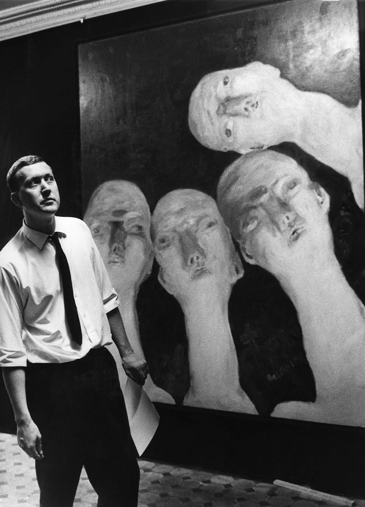 Георг Базелиц перед работой «Оберон», 1964