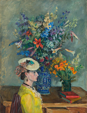Александр Осмеркин, «Профиль и цветы», 1946