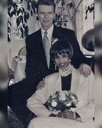 Дэвид Боуи с женой Иман, 1992