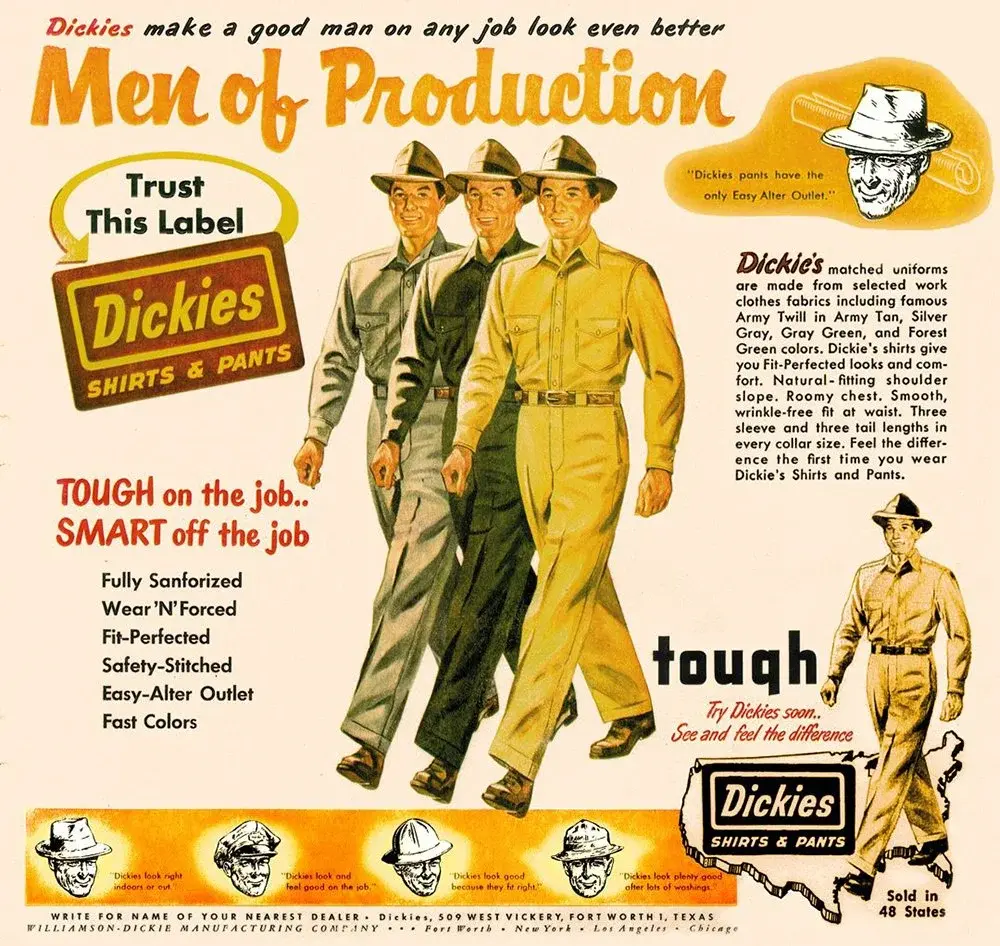 Реклама Dickies, 1951