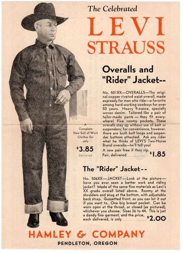 Рекламная броюшра Levi Strauss, 1930е