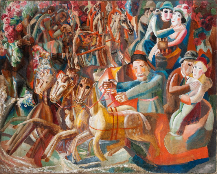 П.Н. Филонов, «Масленица и вывод из зимы в лето», 1913-1914 © Государственный Русский музей
