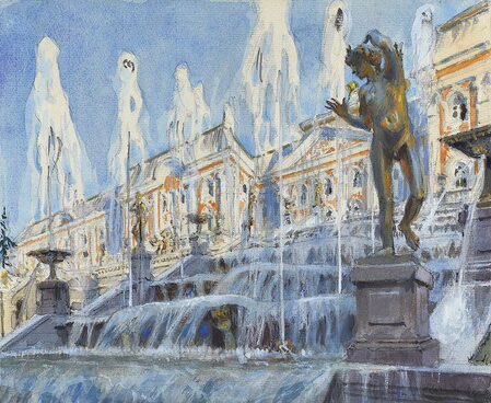 Александр Бенуа, «Петергоф. Большой каскад», 1900
