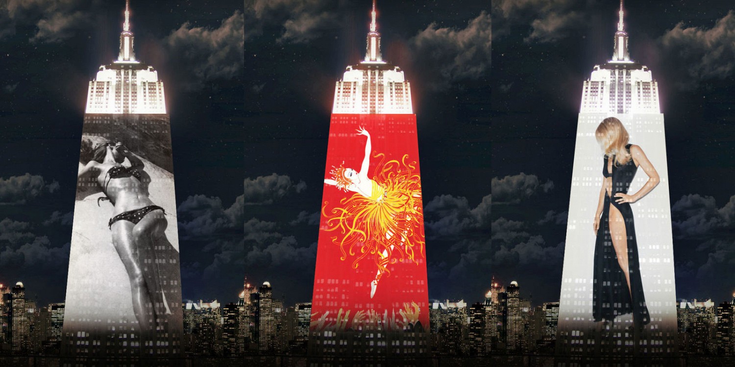 Культовые обложки Harper''s Bazaar спроецировали на фасад небоскреба Empire State Building