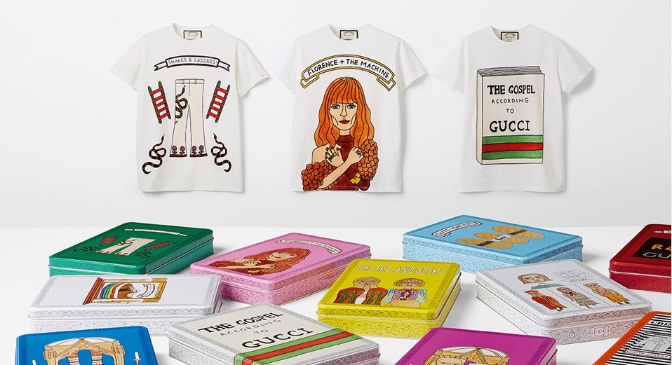 Gucci выпустят серию футболок совместно с английским fashion-иллюстратором