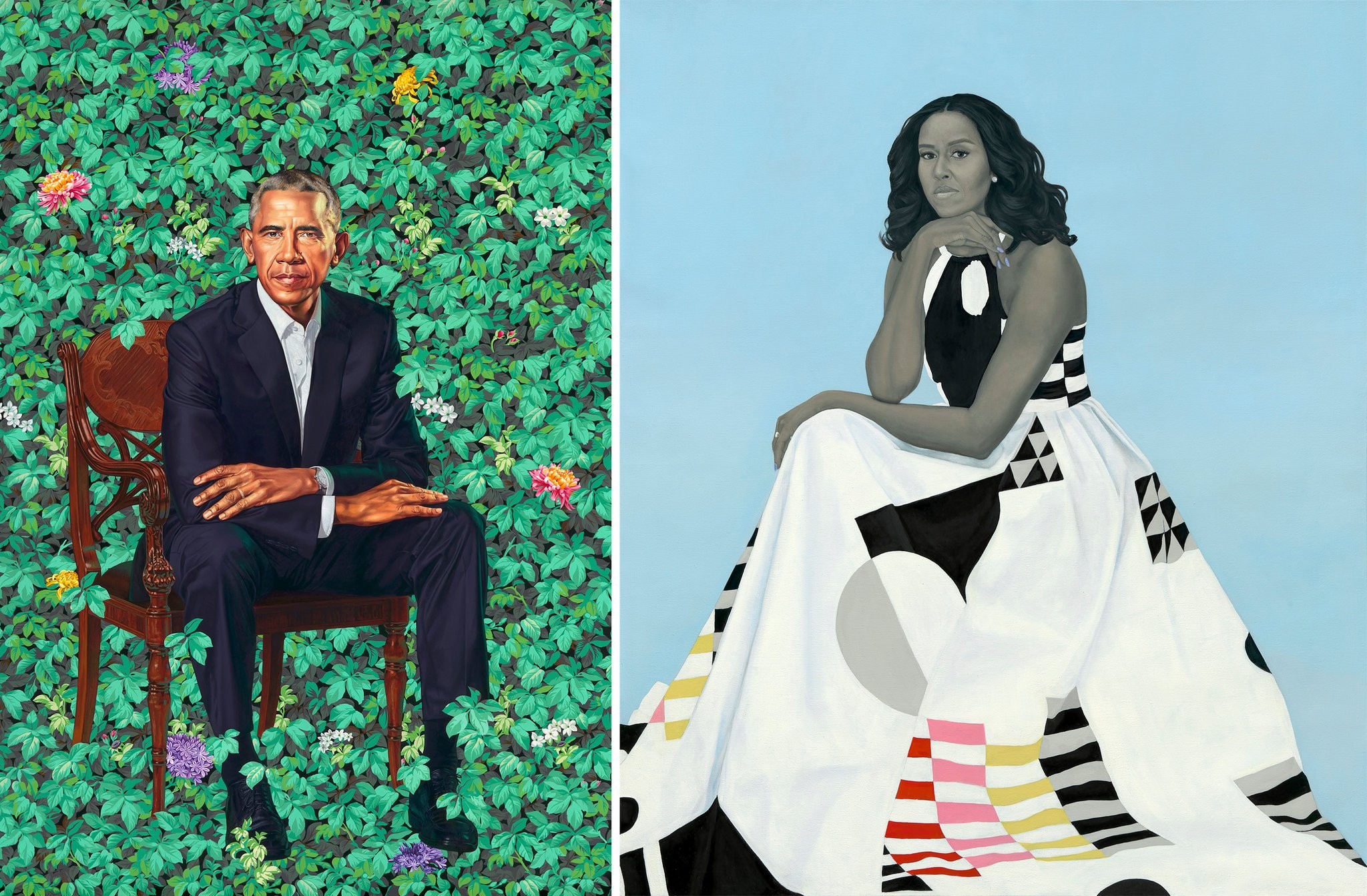 В Вашингтоне представили официальные портреты Барака и Мишель Обамы