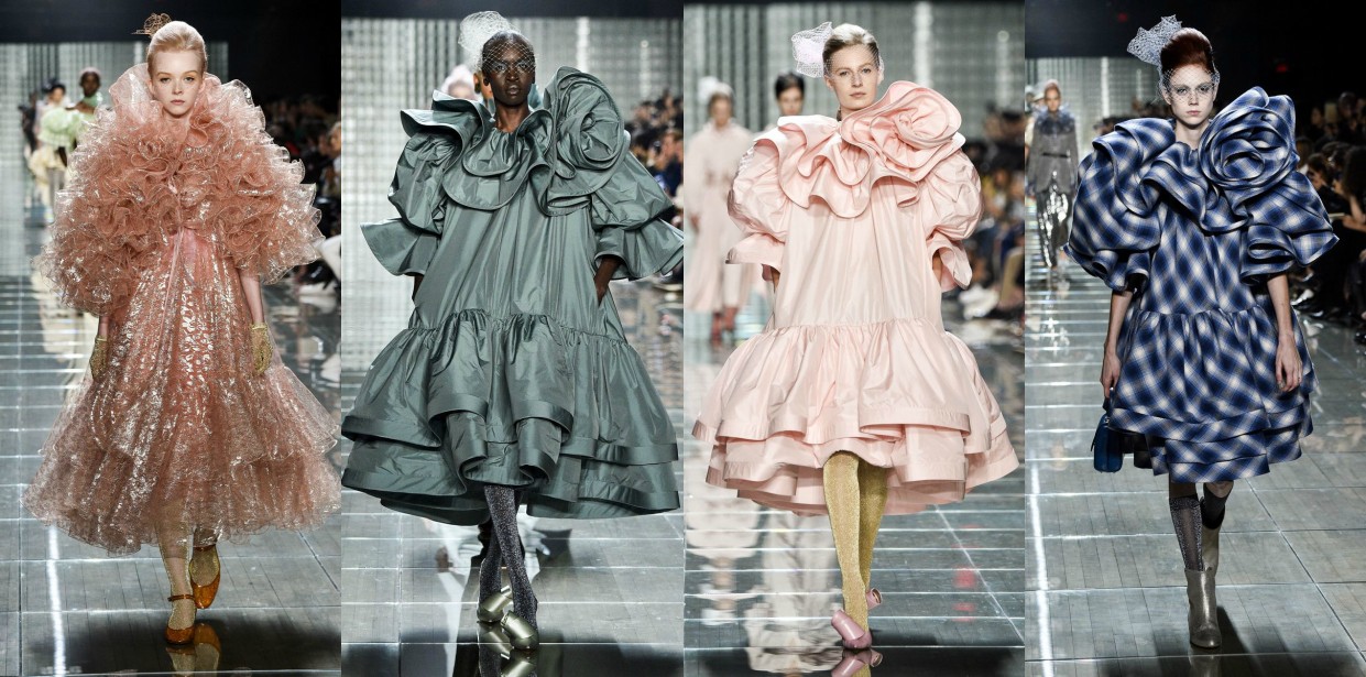 Пышные платья и гиперобъем на показе Marc Jacobs