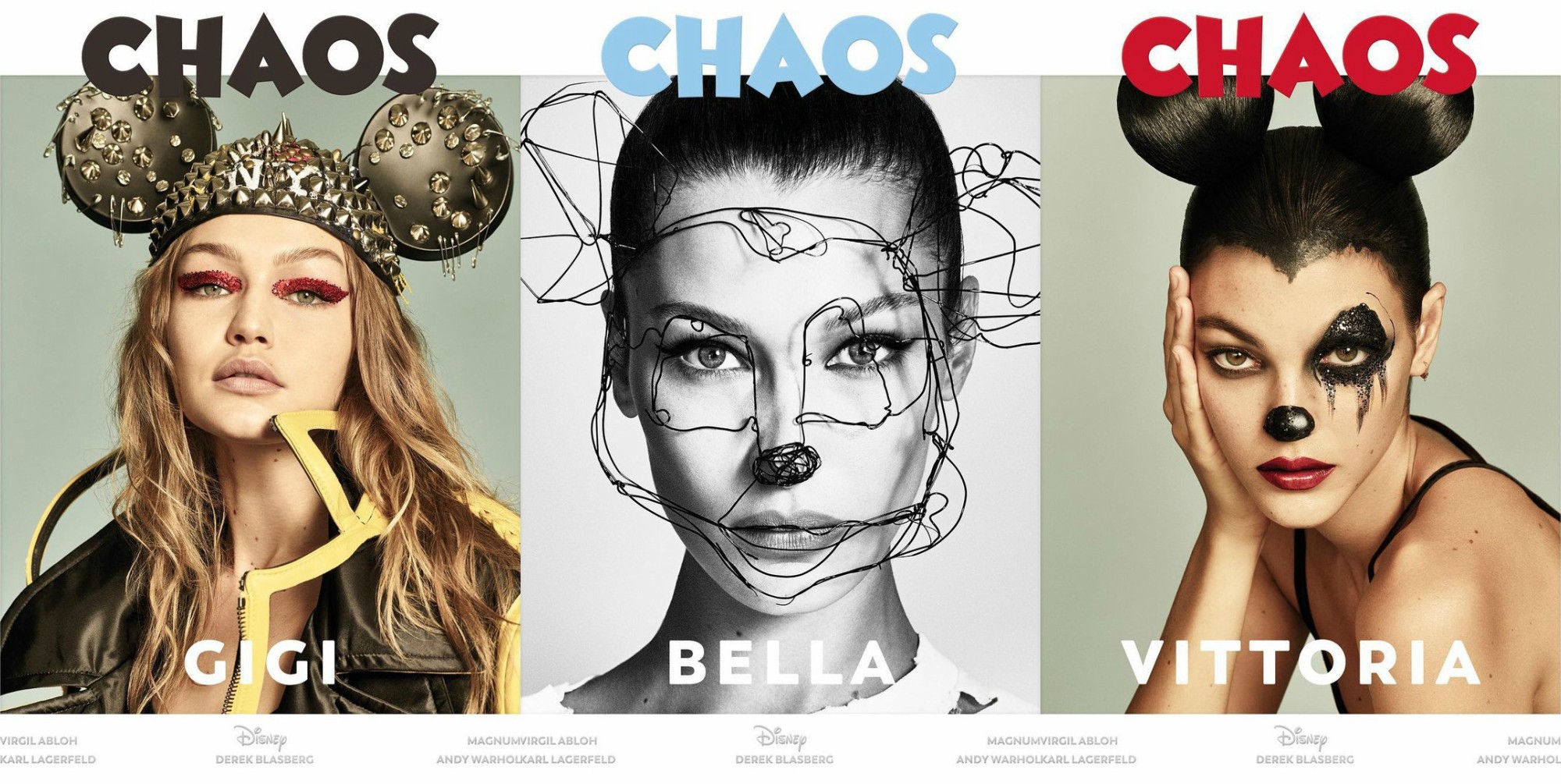 Супермодели в образе Микки-Мауса на обложках Chaos